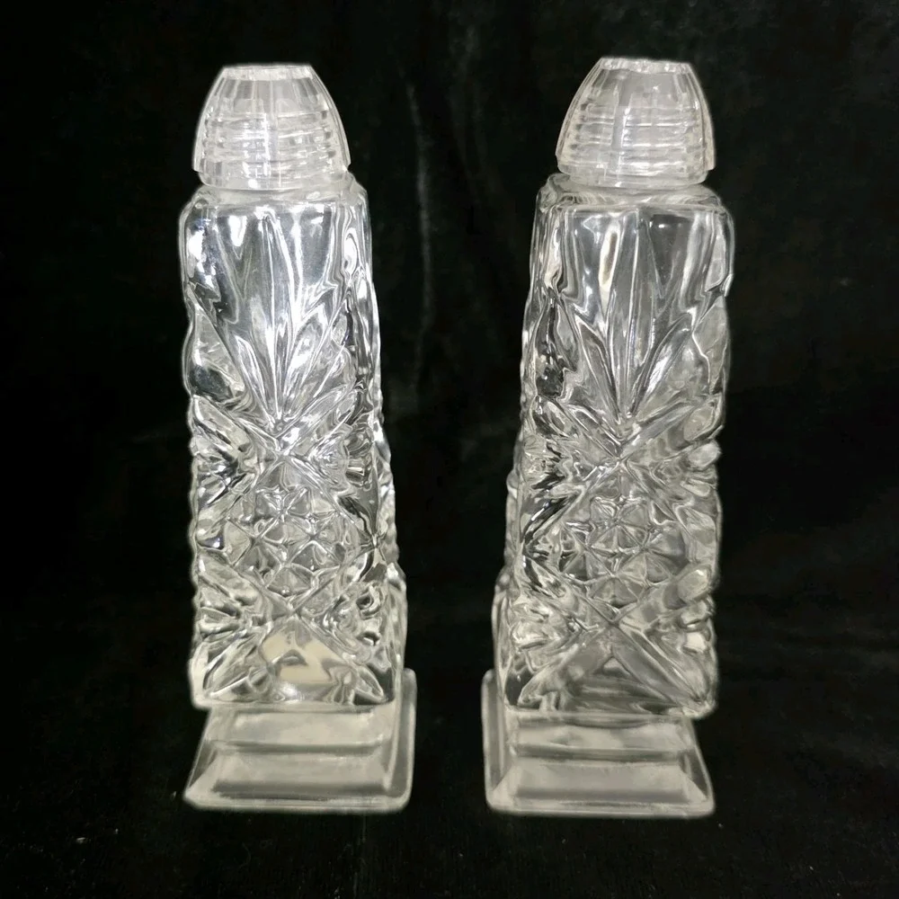 VTG Czech Republic Crystal Clear Salt And Pepper Shakers Set 5